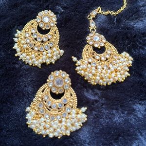 Indian Jewelry - Earrings Tikka set